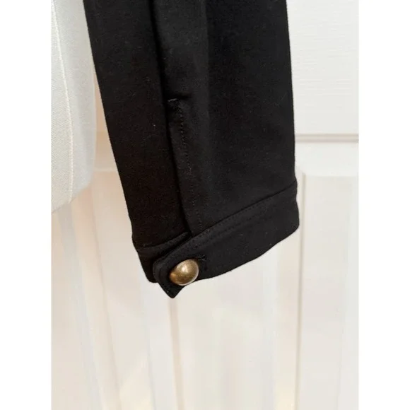 Torrid Military Ponte Cropped Blazer Womens Size 1 Black Gold Button Jacket  1X - Picture 7 of 13